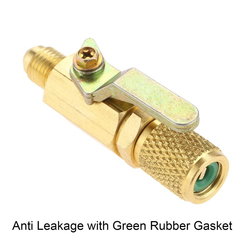 Air Conditioner Ball Valve 1/4 Inch SAE Adapter And 1/4 Inch Valves Core Quick Coupler Access Tee For R134A Refrigerant