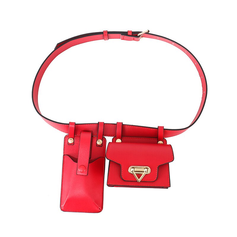 Luxury Waist Bag Phone Bag Female Chest Bag Shoulder Crossbody Bag Purse Woman Fanny Pack: C Red  Waist bag