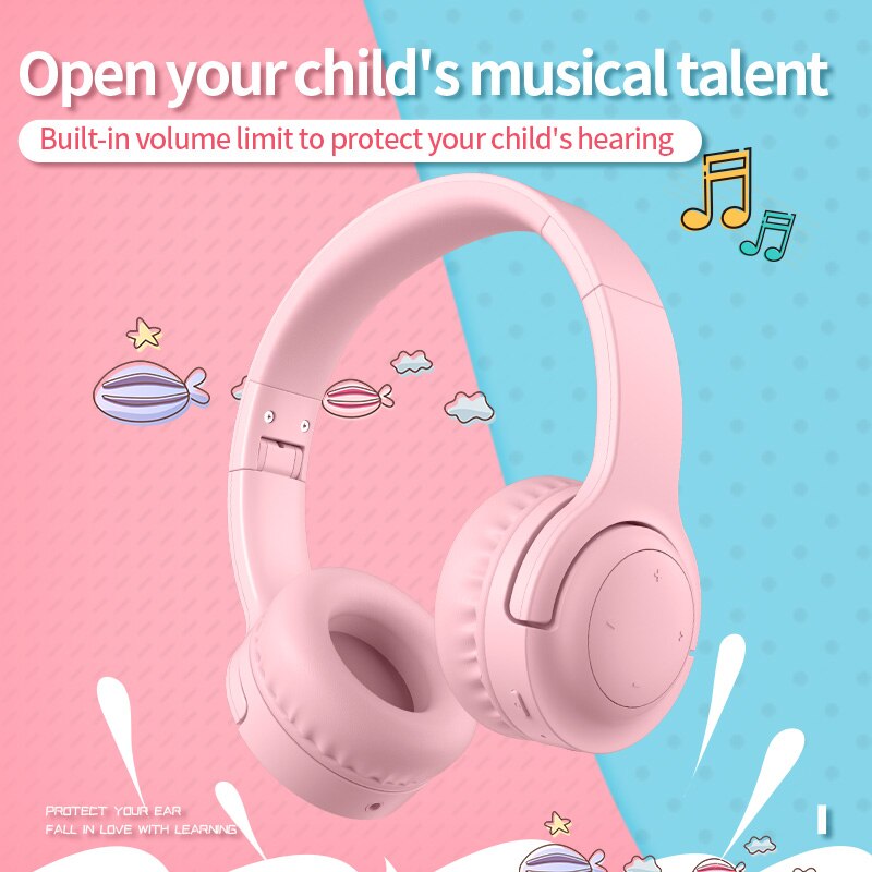 Słuchawki Bluetooth 5.0 dla dzieci z ograniczoną głośnością 93dB, słuchawki bezprzewodowe składane Stereo na ucho dla dziecka telefon Pc Laptop