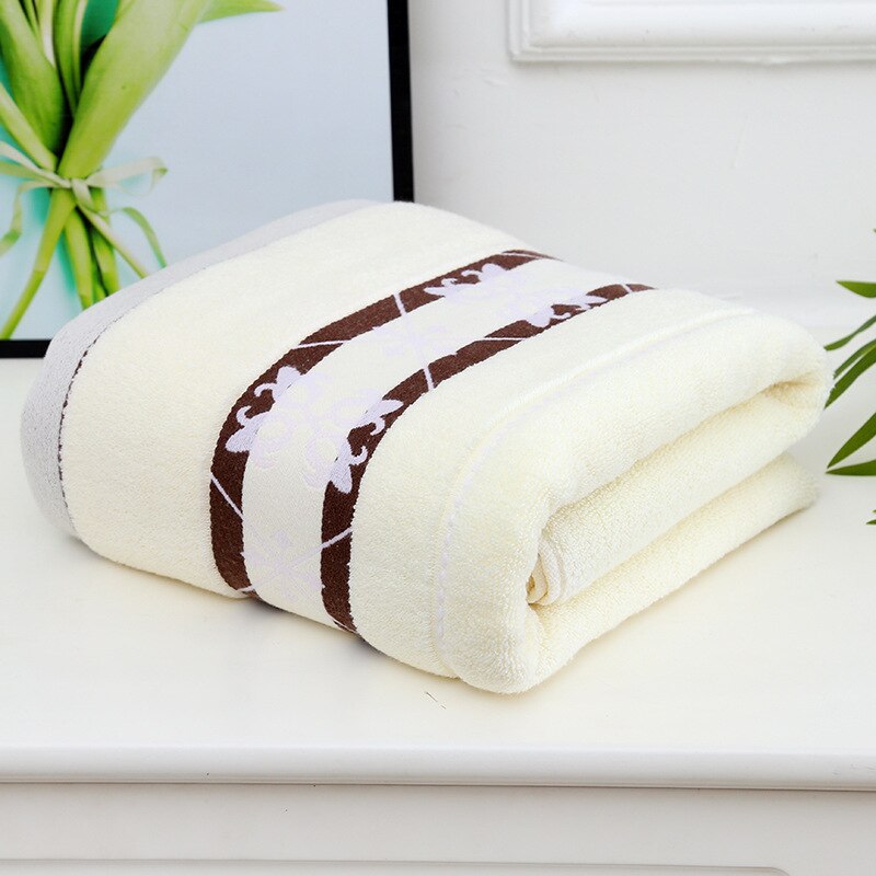 Bawełniany ręcznik dla dorosłych mężczyzn duży miękki ekologiczny Super chłonny zwykły ręcznik plażowy hotel Dom ręczniki łazienkowe 70x140cm: mleczny biały
