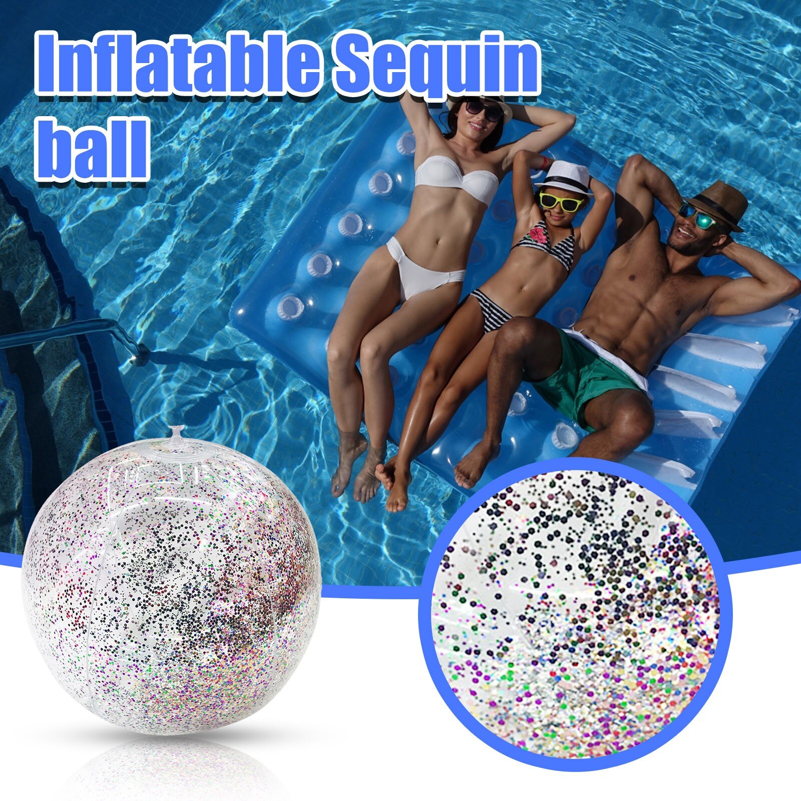 Pailletten Strand Ballenbad Speelgoed Ballen Confetti Glitter Opblaasbare Duidelijke Ballen Zwembad Zwembad Play Party Water Game Strand Sport