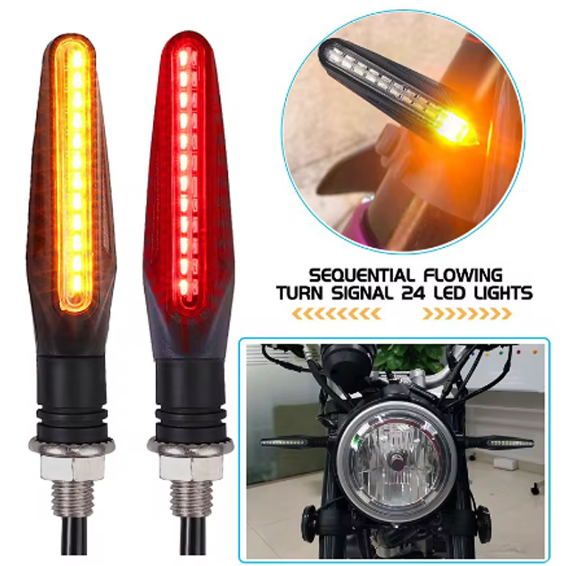 24LED Motorrad LED Blinker Weiß verrotten Bernstein Fließende Indikatoren Vorne Hinten Licht Blinker Blinker Für Schmutz Fahrrad Sport