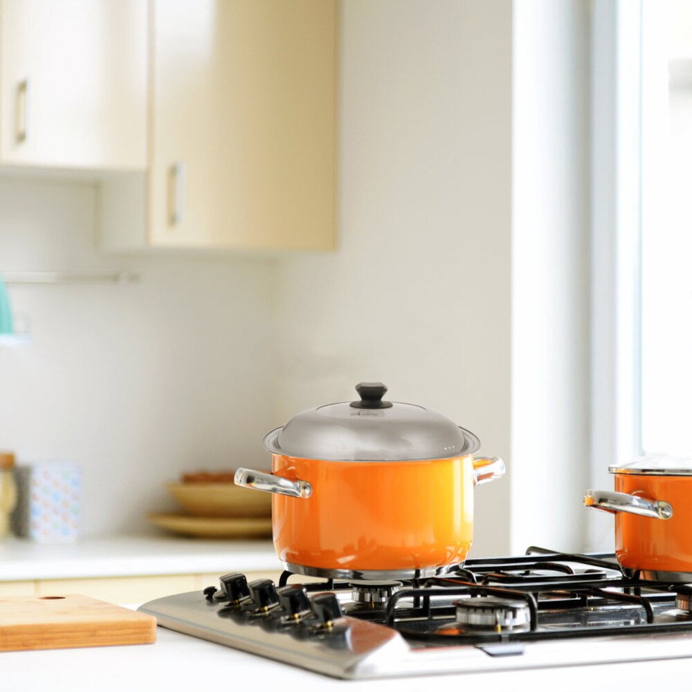 1pc Pot Cover Stainless Steel Glass Pot Cover Transparent Glass Window Pot Lid