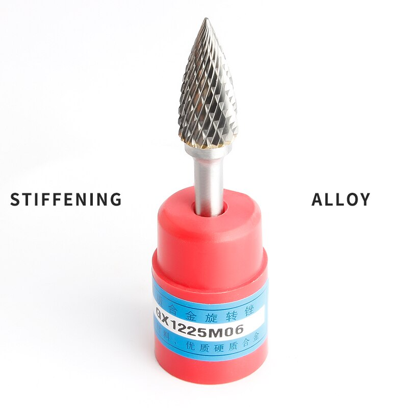 Fraise rotative en acier au tungstène, 1 pièce, en métal dur tranchant, tête de meulage en forme de G pour sculpture sur bois