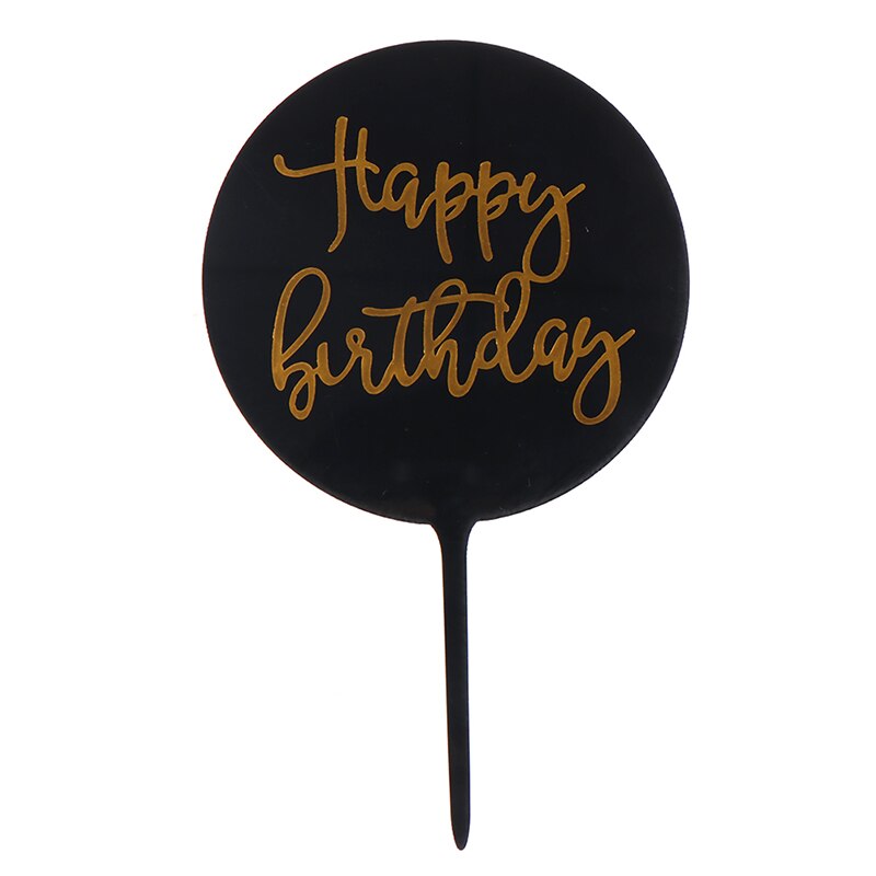 1 Stuks Gelukkige Verjaardag Acryl Cake Topper Dessert Bakken Party Decoratie Roze Blauw Jongen Of Meisje Geslacht Onthullen Cupcake Topper: 6