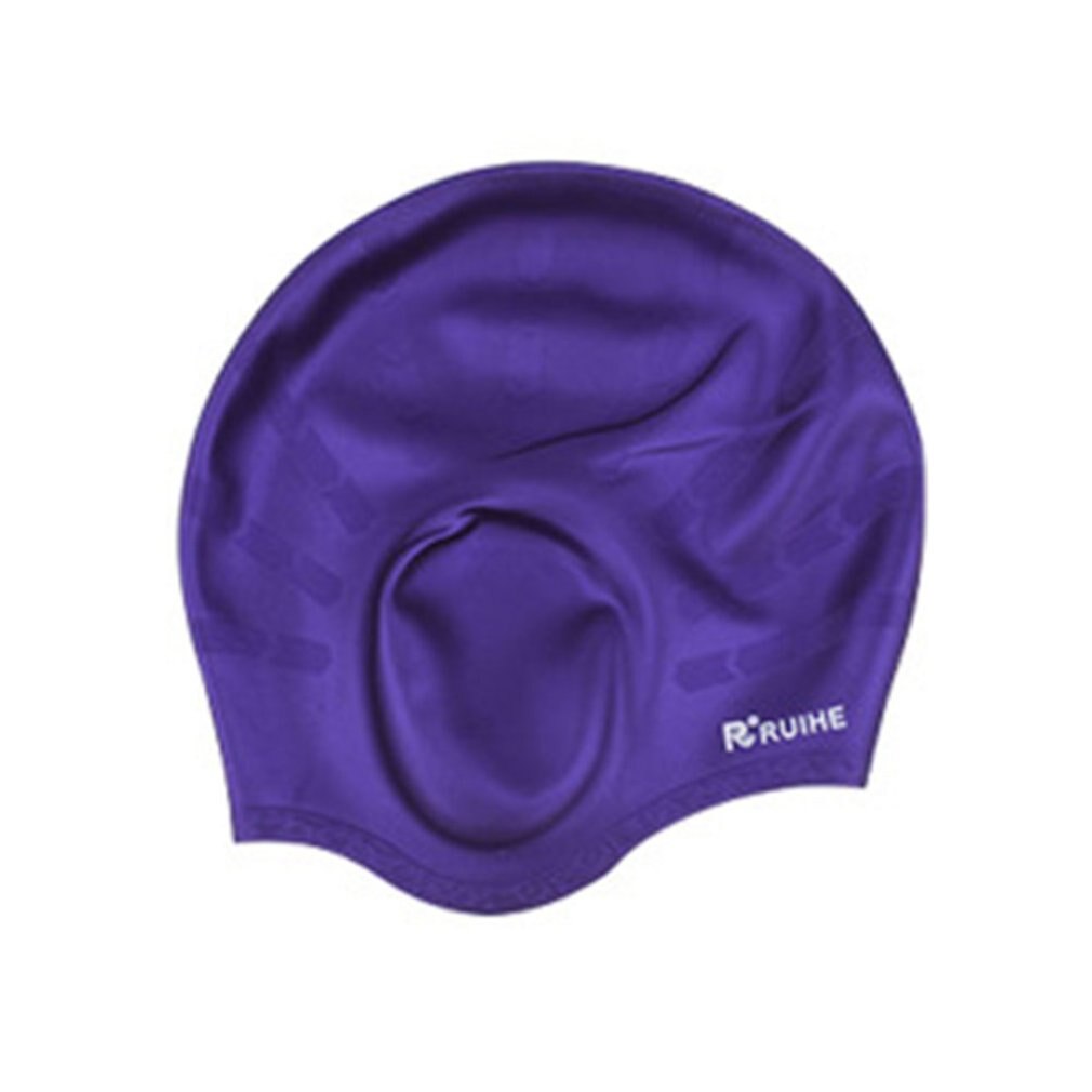 Men Women Swim Cap Swimming Pool Diving Cap Solid Color Swimming Cap Protect Ears Long Hair Sport Swimming Caps: 5