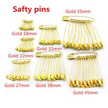1000 stk guldsikkerhedsnål til beklædningsgenstandsstrenge / snore brug diy tøj tilbehør pins lenth 18mm-55mm