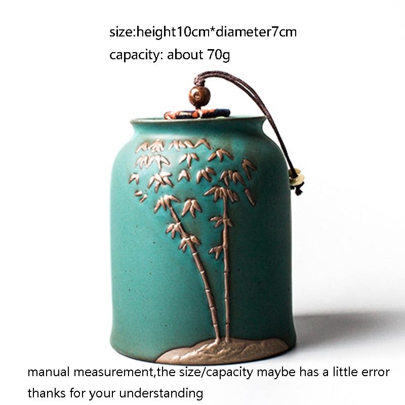 Tea Storage Jar Ceramic Art Tieguanyin Puer Holder Coarse Pottery Box Coffee Beans Caddy Container Teaware Accessories