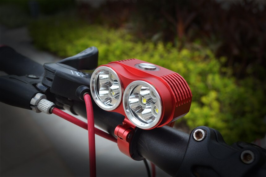 10000 lumen vandtæt 6* xm-l  t6 led cykel lys cykel lys lampe: Rød