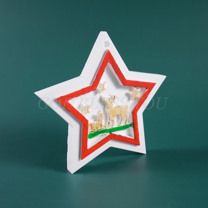 3Pcs Diy Kerst Vermeld Hanger Casting Silicone Mould Ambachten Decoratie Sieraden Maken Toolscrystal Epoxyhars Mal