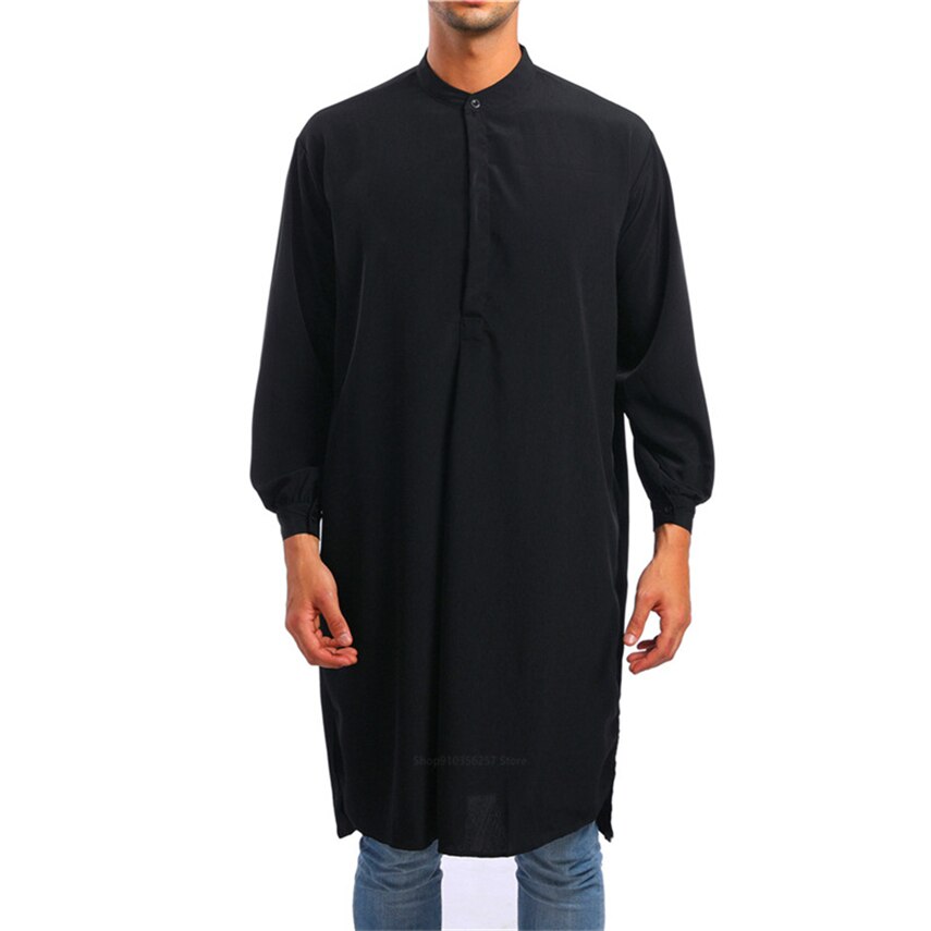 Arabische jubba thobe voor mannen, karftan, lange mouwen, effen gewaad, ramadam, moslim, dubai, eid mubarak abaya, islamitische kleding