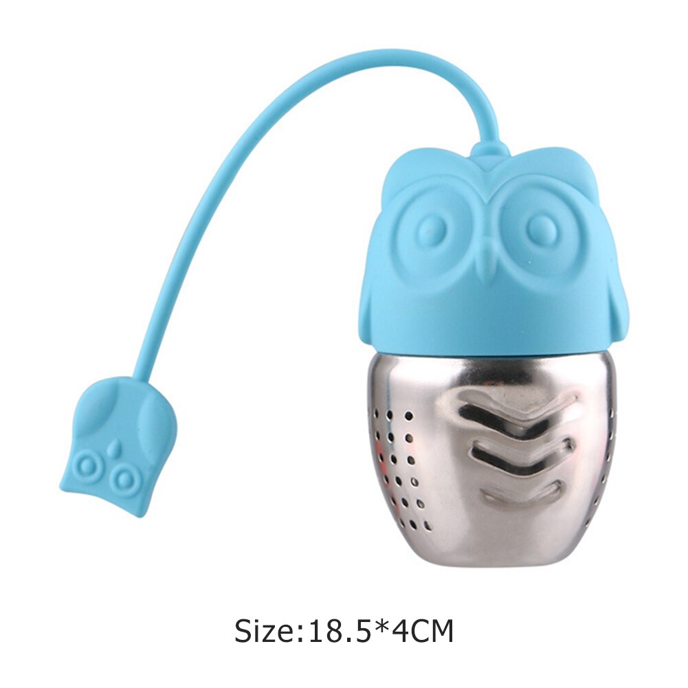 Silicone Umbrella Owl Shape Tea Strainer Filter Loose Leaf Tea Brewing Infuser Stainless Steel Mesh Kitchen Accessories: B