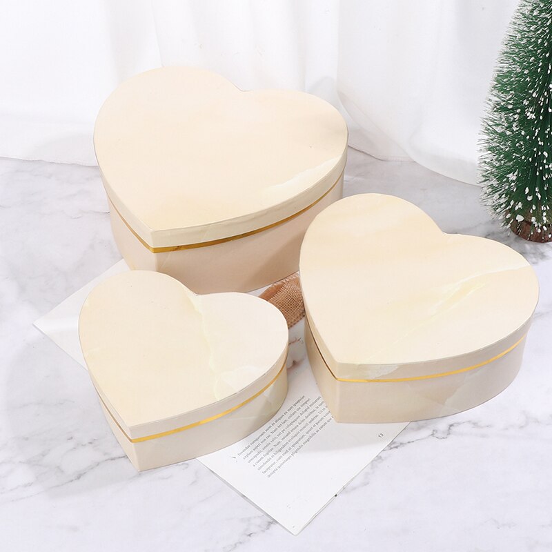 3pcs Box Heart Shaped Container Packaging Wedding Party Case DIY Valentine's Day Flower boxes for Composite material: YL