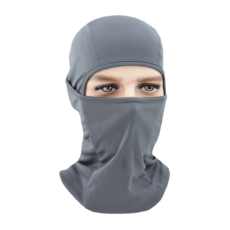 Lente Zomer Winddicht Ademend Balaclava Masker Goede Volledige Gezicht Ski Mask Mesh Stof Effen Kleur Balaclava: Donkergrijs