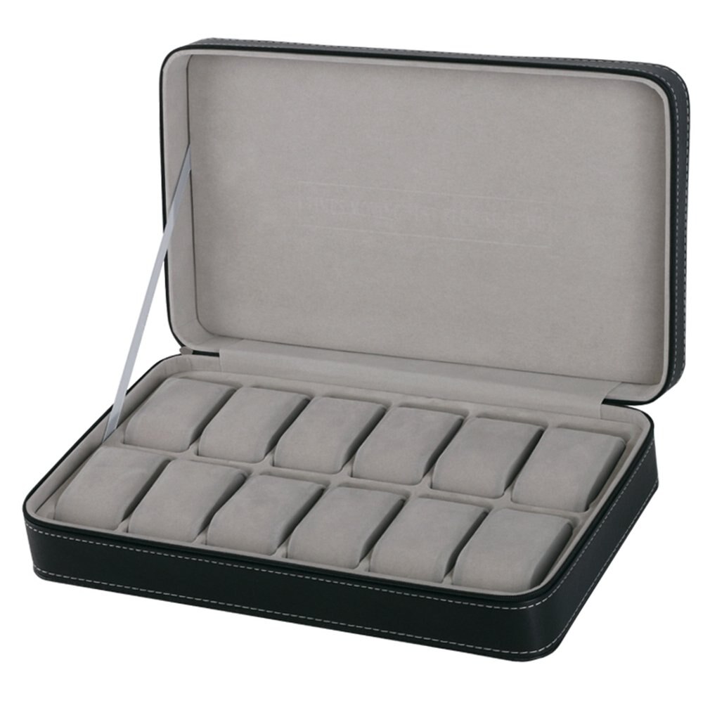 Multi-grids Leather/Carbon Fiber Watch Box winder watch Storage Box glasses Organizer Earrings Rings Jewelry Display Holder