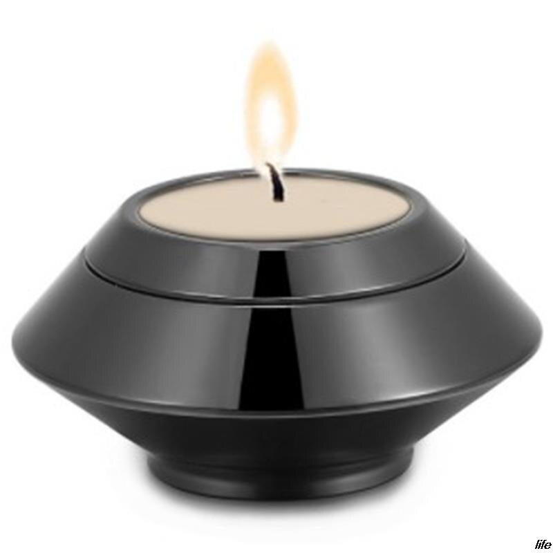 Portavelas de acero inoxidable para mascotas, urna para cenizas, recuerdo, cremación: Negro