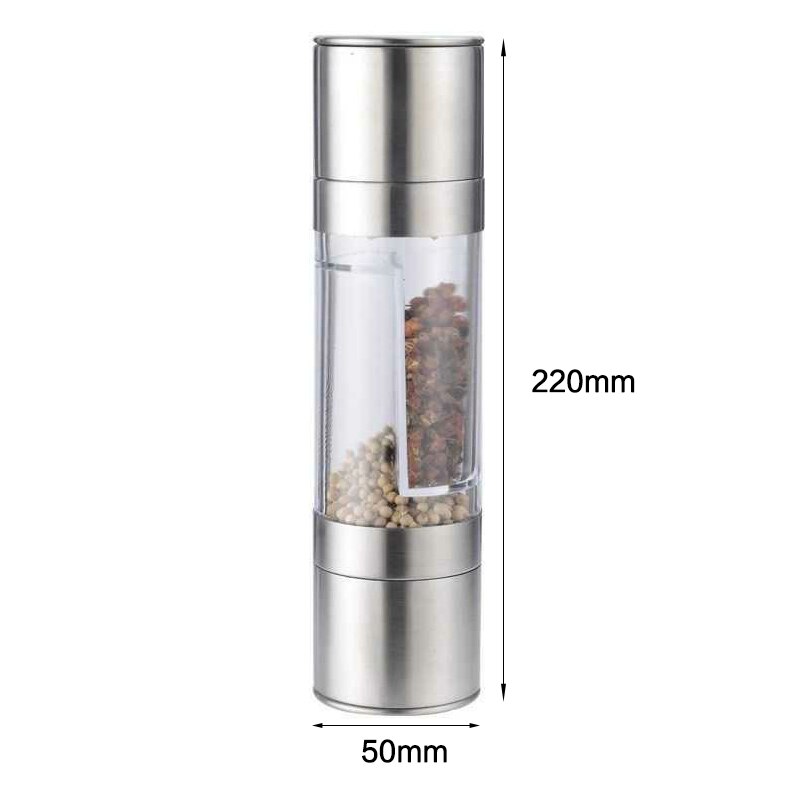 pepper grinder Manual Stainless Steel Thumb Push Salt Pepper Spice Sauce Grinder Mill Herb Spice Grinder Kitchen Accessories: B