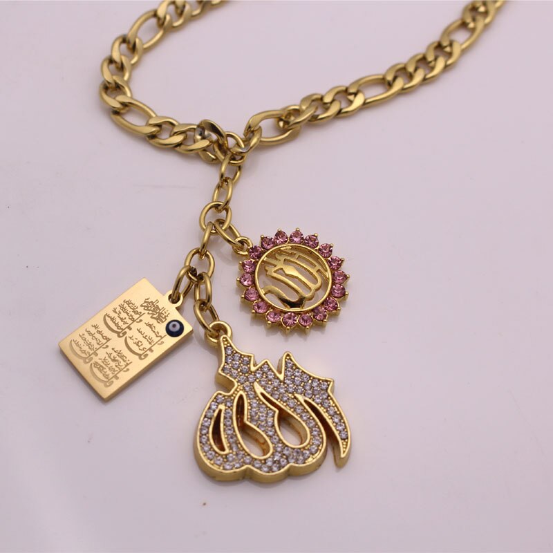 Brann qul suras allah bil bakspeil rustfritt stål bil anheng hengende bil styling tilbehør