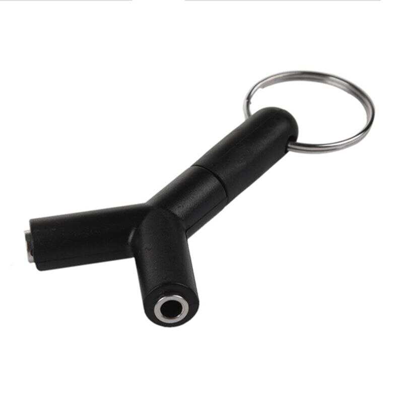 Mini Y Shaped 3.5mm Jack Stereo o Headset Splitter Connector Adapter Keyring 7.8cm x 3.6cm