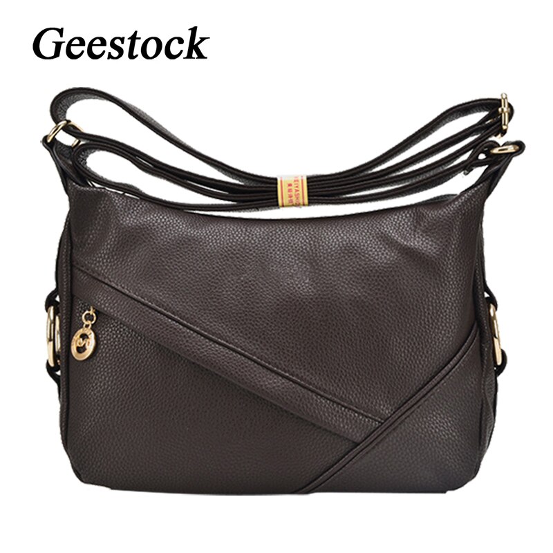 Geestock Schoudertas Retro Dames Lederen Handtassen, Casual Mode Moeder Zakken, Vrouwen Messenger Schoudertassen: brown