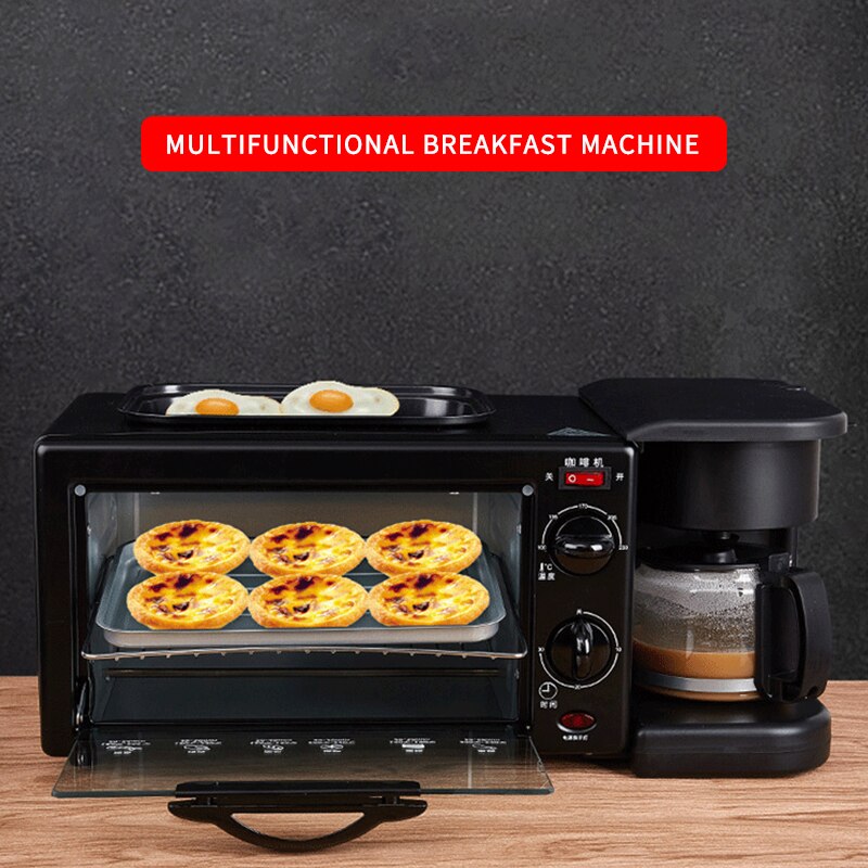 3 in 1 Breakfast Making Machine Multi Drip Coffee Maker Household Pizza Bread Frying Pan Toaster 220V Electric Breakfast Maker