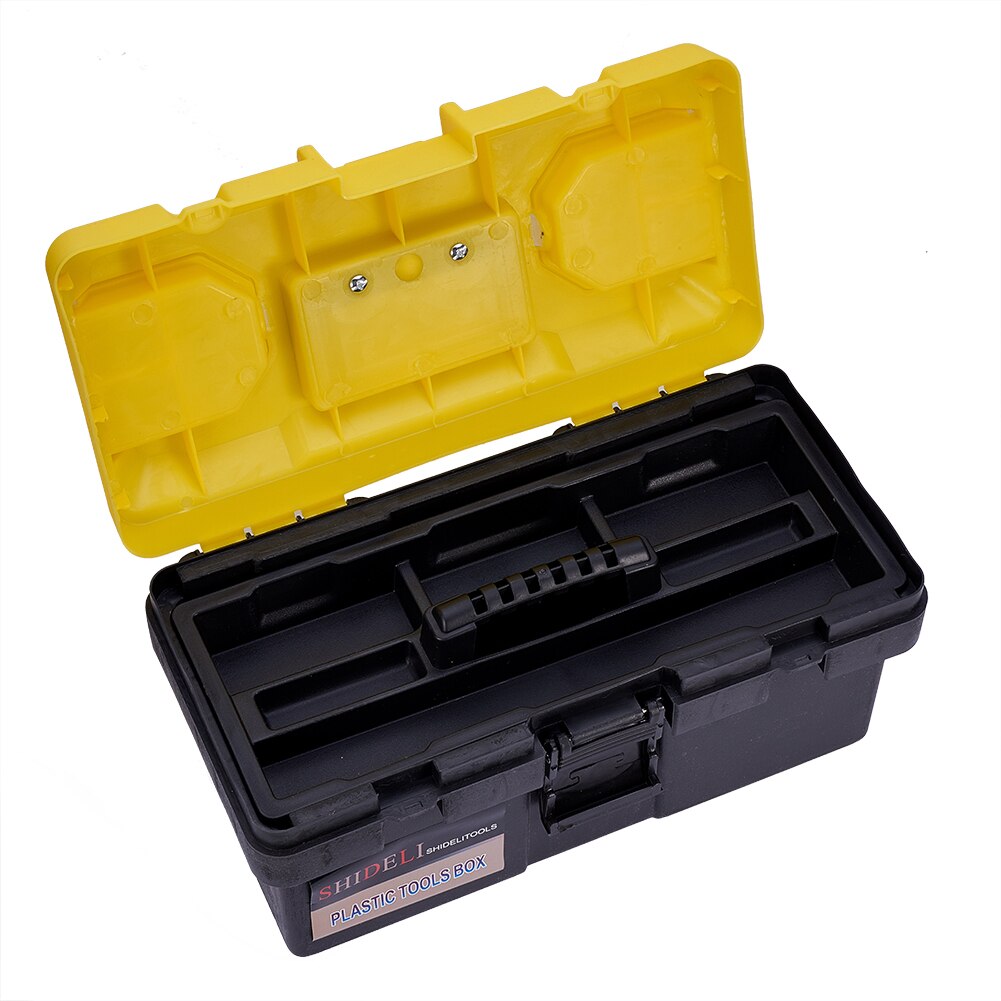 17inch Plastic Toolbox with Tray Compartment Tote Tool Box Parts PVC Case Chest Storage 1pcs No Tools Included