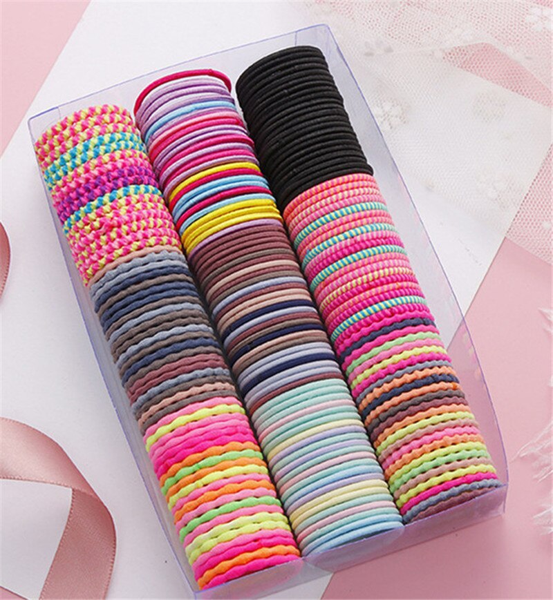 50 Stks/partij 3 Cm Vrouwen Meisjes Elastische Haarband Kleurrijke Hair Ties Touwen Scrunchy Paardenstaart Rubberbands Tie Gum Accesorios