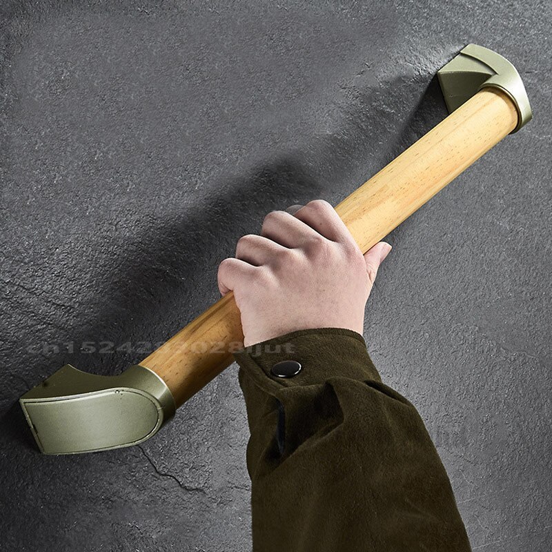 Toilet Handrails Solid Wood Non-slip Handrails Bathroom Barrier-free Handles Safe Non-slip Handles for The Elderly