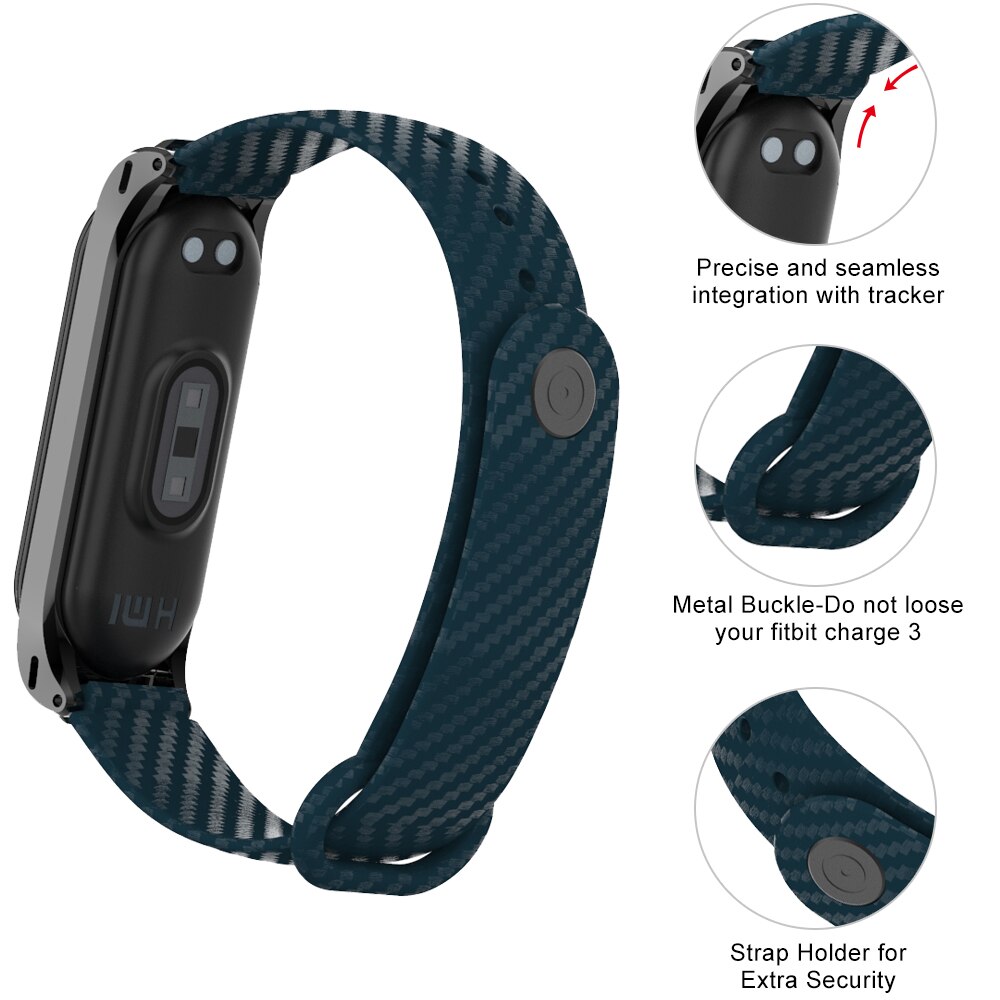 Yayuu Silikon Kohlenstoff Fiber TPU Gurt für Xiao mi mi Band 4 Clever Armbinde Clever Zubehör Für mi Band 3 Armbinde Blumenarmband-weinlese