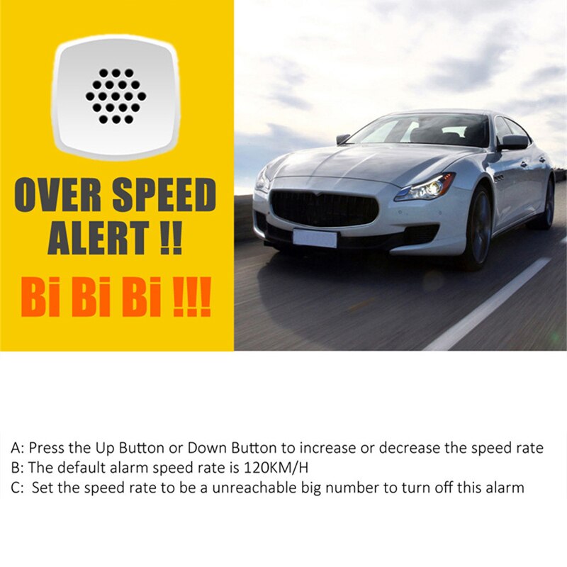 GPS Speedometer 3Inch GPS Head-up Mileage HUD Display Digital Speed Alarm MPH KMH Altitude Display Projector Overspeed Warning