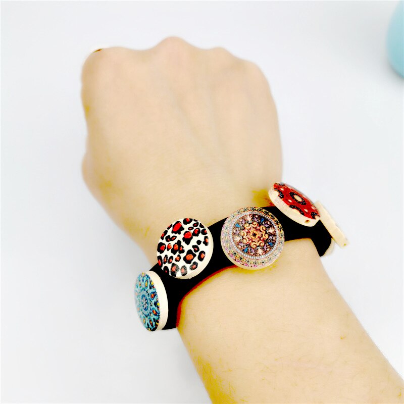 UKEBAY Boho Bangles Women Multicolor Bracelets Gothic Charm Bracelet Heart Wood Jewelry Birthday Chain Bangle: multicolor 2