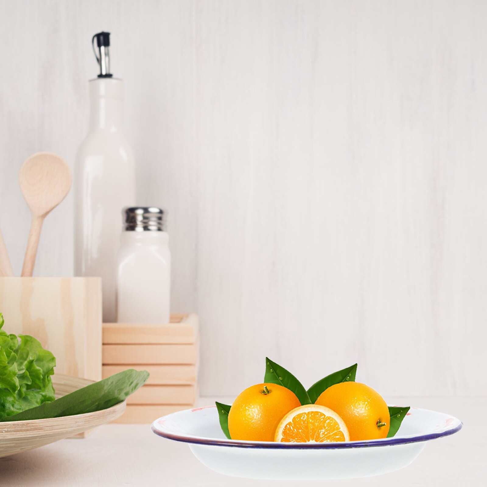 Enamel Snack Plate Chinese Style Food Serving Plate Food Tray Tableware