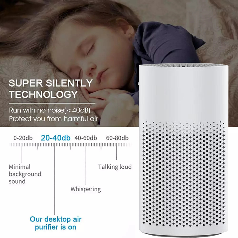 Uv Luchtreiniger Voor Thuis Kamer Met Ware Hepa Filter, Draagbare Usb Desktop Air Cleaner Met Uv Licht, lucht Sterilisator Voor Stof Rook