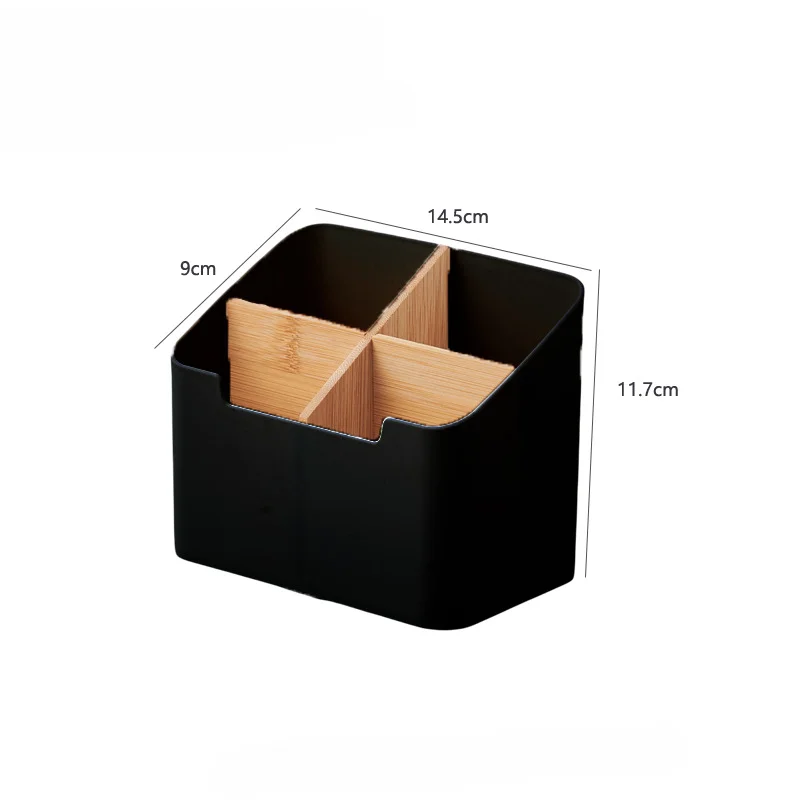Fernbedienung Halfter Schreibtisch Lagerung Organizer Kasten Container Bambus Holz Partition Abnehmbare Lagerung Kasten Schreibtisch Büro Liefert: Braun