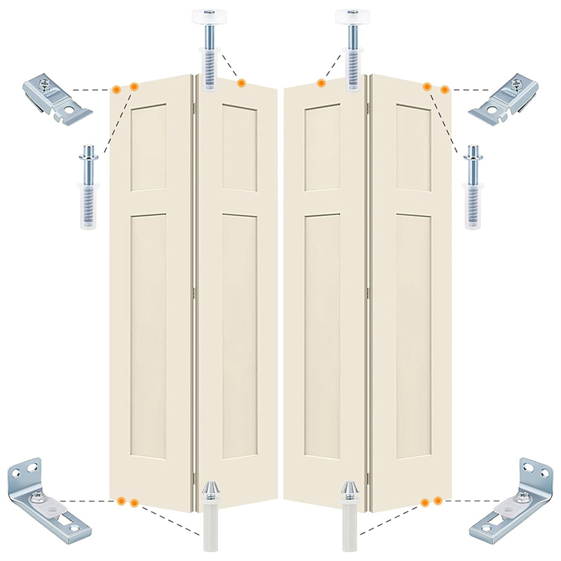 Comprehensive Sliding Closet Bifold Door Hardware Kit - Essential Brackets, Pivots, And Guide Wheel: Default Title