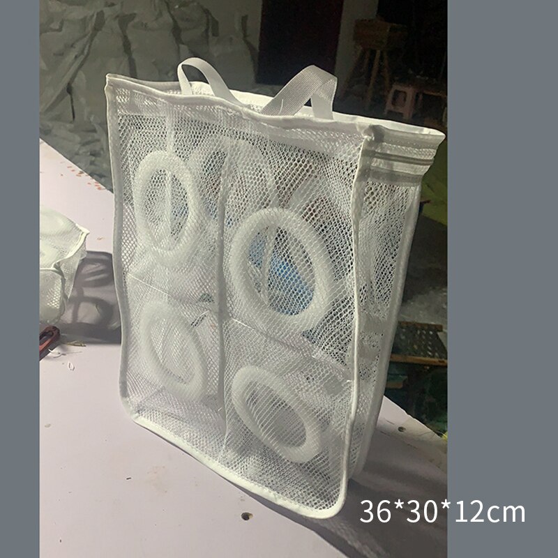Zipper Mesh Laundry Bag Household Anti-deformation Washing Machine Washing Bag Shoes Airing Dry Tool Underwear Bra Washing Bag: A-White-36X30X12cm