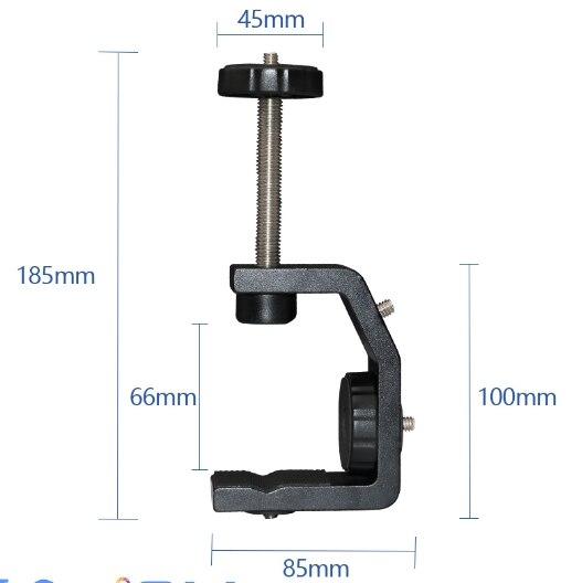 C Clamp with 1/4" Screw Adjustable Camera Mount Clamps Bracket Max. 2.36 Inch High for Photo Studio Photography DSLR Video Light