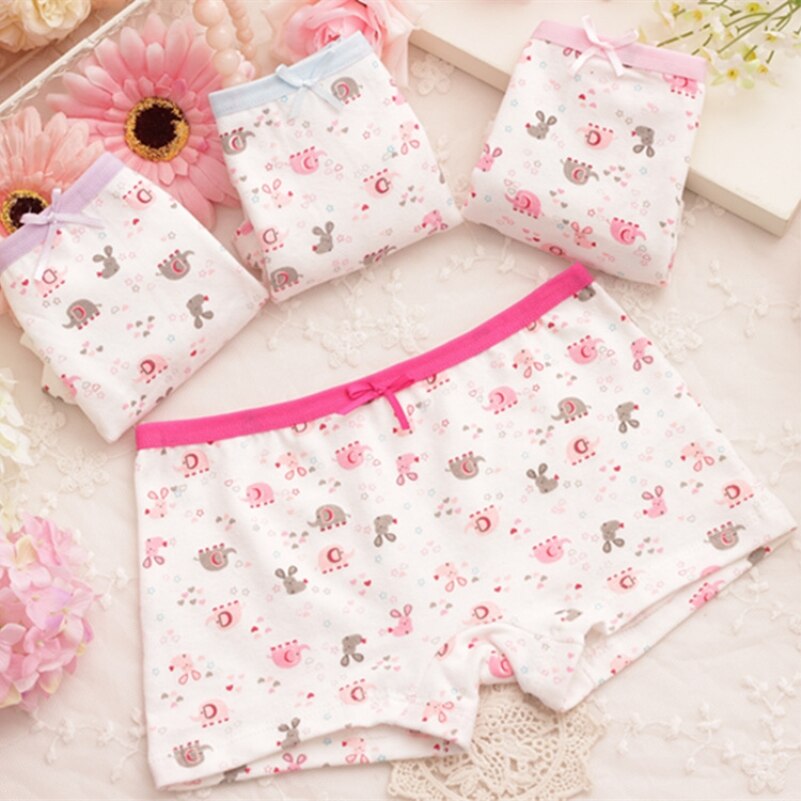4Pcs/lot Girls Cotton Boxer Briefs Children Panties Girls Boxer Shorts Children's Panties Kids Underwear For 2-9 Years