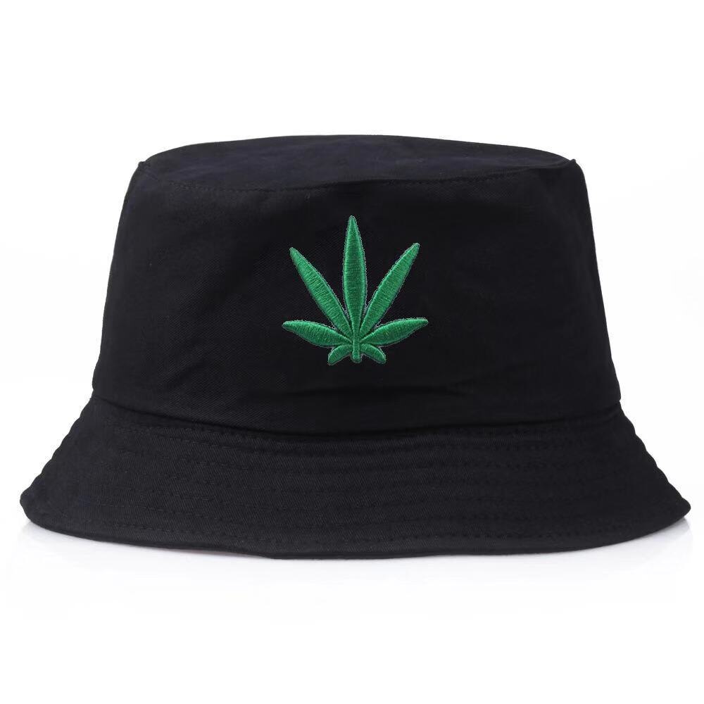 Chapeau de pêche pour hommes et femmes, style pop, bob, coiffure de pêche, couleur noire solide, protection solaire, style Hip Hop, panama: leaf