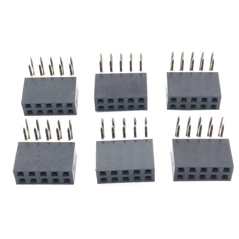 100pcs 2.54mm 2X5 Pin Right Angle double Row Female Pin Header Connector