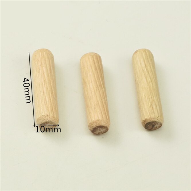 4 størrelse træ dyvel skab skuffe rund riflet træ håndværk dyvel pins stænger sæt møbler passende træ dyvel pin 4 stk: 10 x 40mm