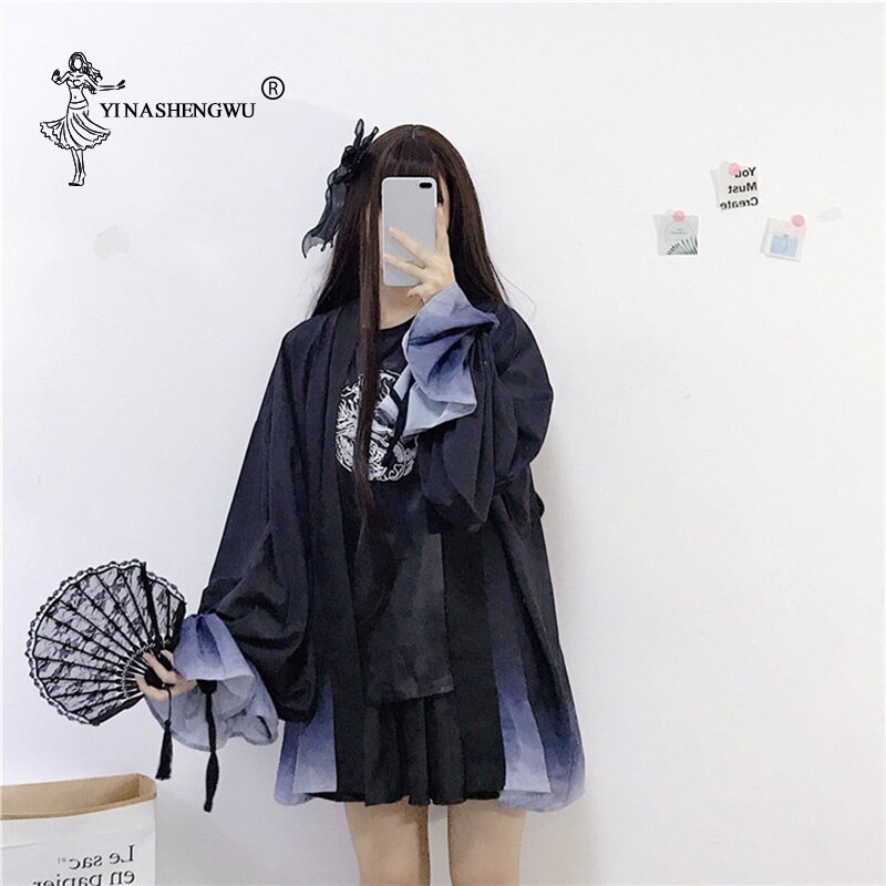 Kimono japonés de manga larga para mujer, cárdigan estampado, ropa de protección solar, Yukata tradicional asiática japonesa