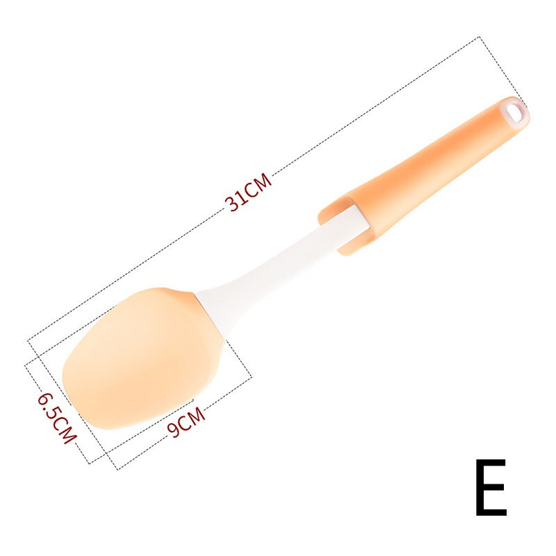 silicone spatula scraper oil brush cooking bbq barbeque heat resistant oil condiment brushes kitchen baking tools: E Scraper