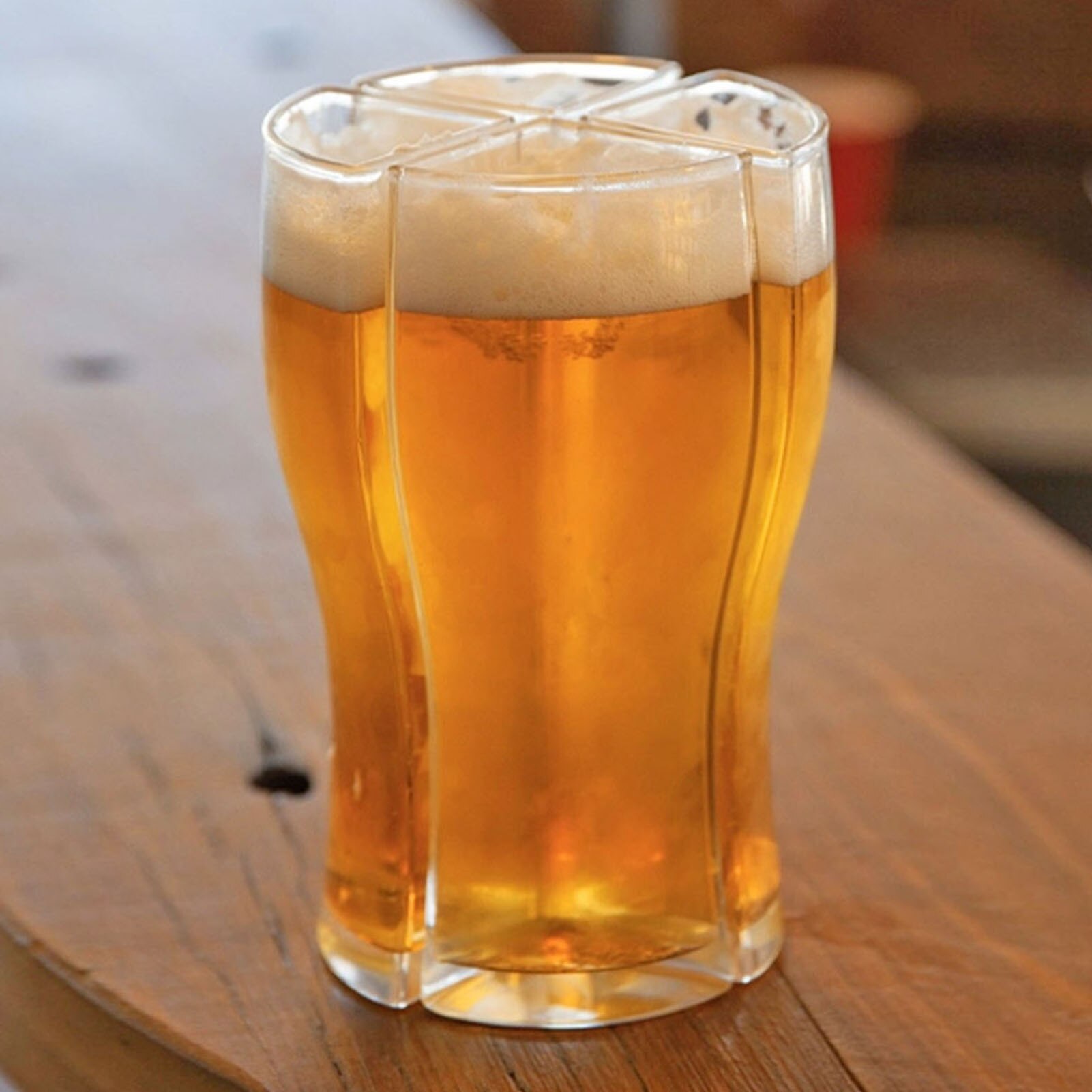 1 sæt ølglas 4 in 1 akryl super skonnert øl krus med stor kapacitet til barer