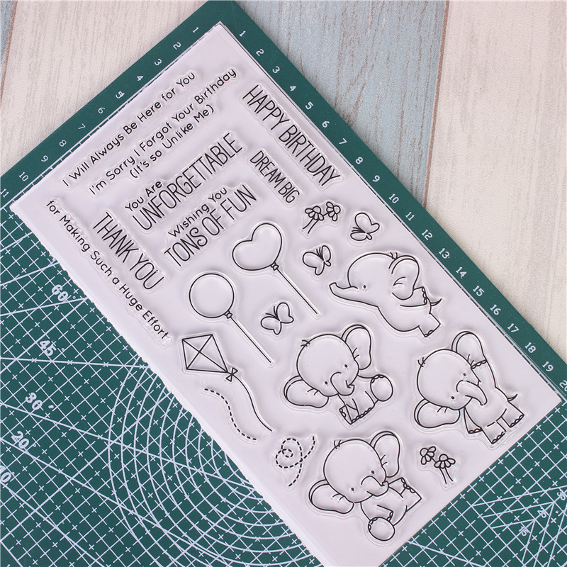 Rubber Silicone Clear Stamps for Scrapbooking Tampons Transparents Seal Background Stamp Card Making Diy Cartoon Text Stempel L