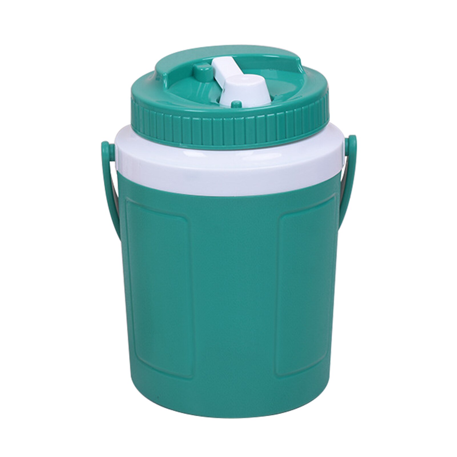 Ronda multipropósito con tapa de cerveza aislado Mango de barril de pesca de hielo cubo de hielo de calor y frío coche al aire libre contenedor de comida para Camping: Green 5L
