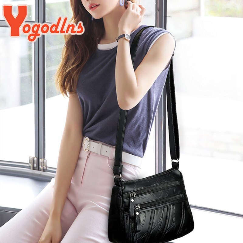 Yogodlns czarna moda damska solidna torba myte torba na ramię ze skóry PU dorywczo torba kwadratowa torebki damskie Crossbody