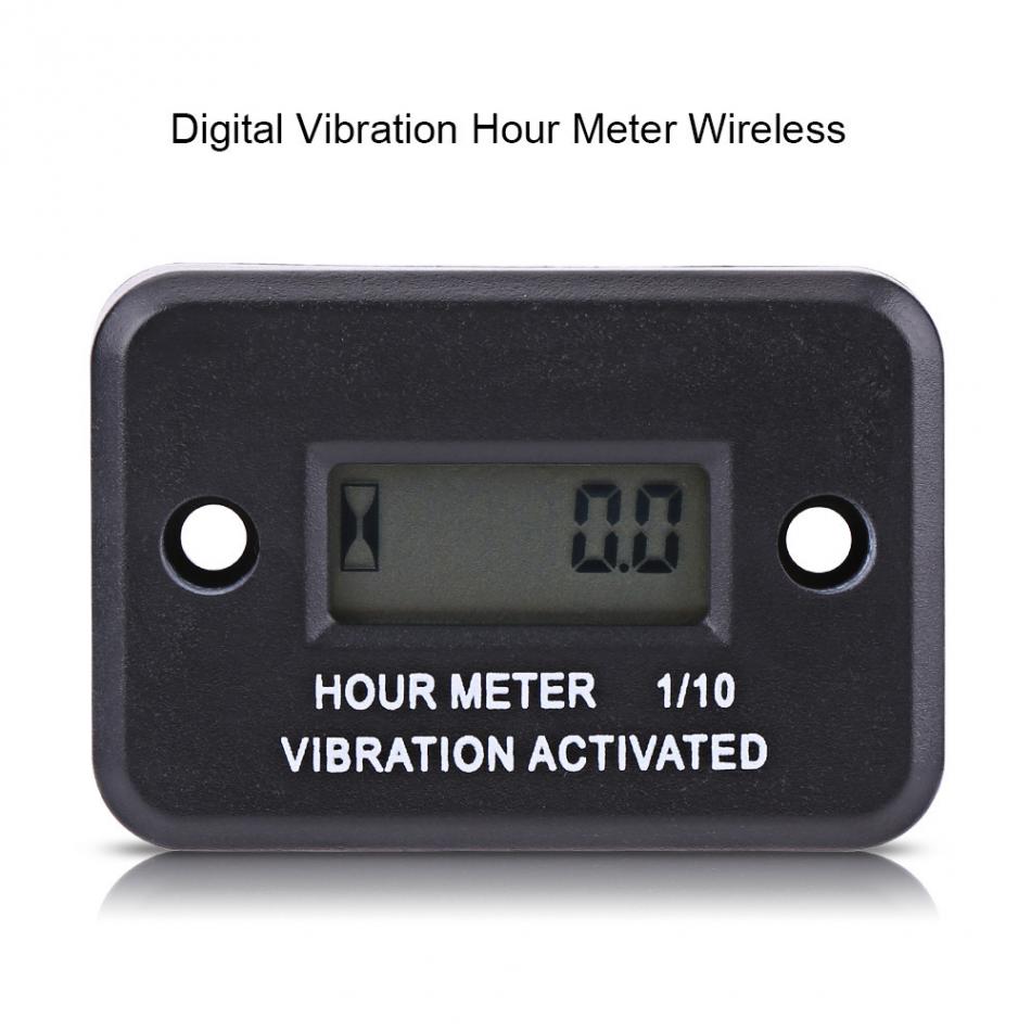 LCD Digital Vibration Hour Meter Timer Gauge Wireless for Vibrating Machine Motorcycle ATV Boat Marine witnin CR2032 Battery