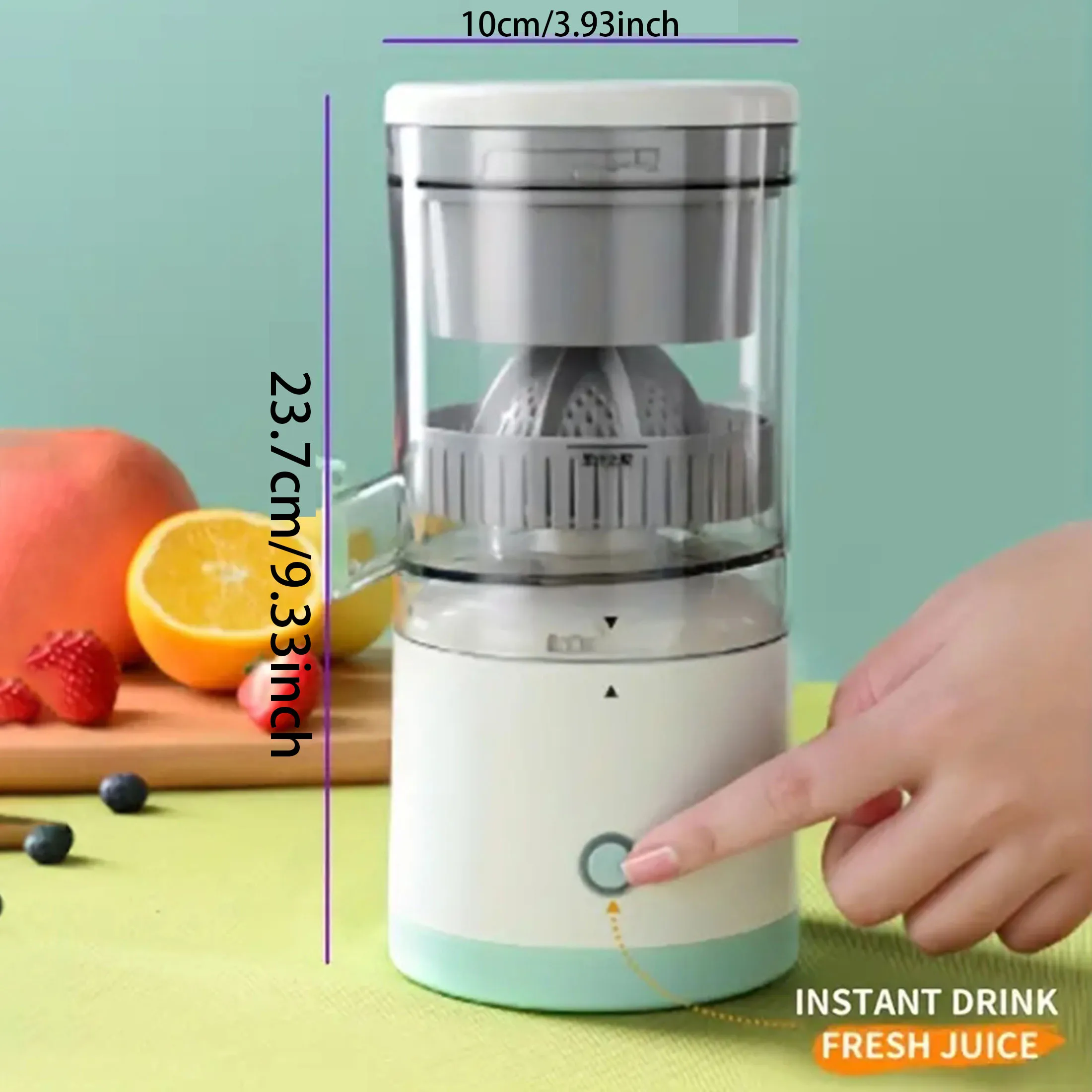 1 exprimidor de cítricos USB eléctrico: máquina portátil de jugo de naranja manos libres, máquina exprimidora de cítricos compacta y eficiente.