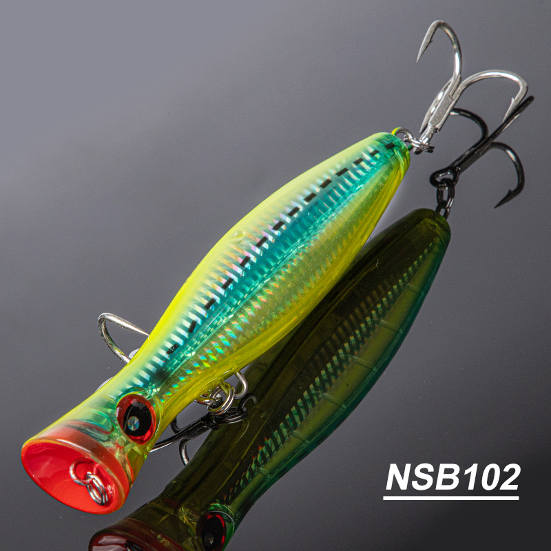 Señuelos de pesca Noeby Popper, 12cm, 43g, 16cm, 78g, 20cm, 150g, Wobbler flotante de agua salada, cebo duro Artificial para señuelo de pesca GT: 55 mm / Beige claro